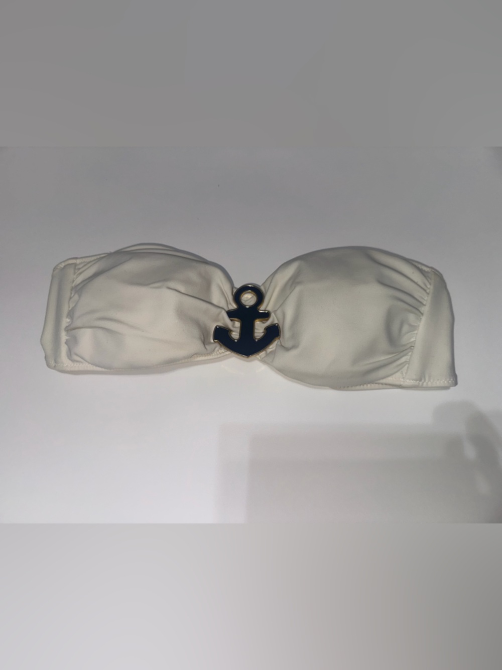 Victoria's Secret White Bandeau Swim Top with Pink Brand Tag